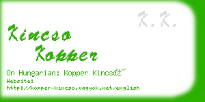 kincso kopper business card